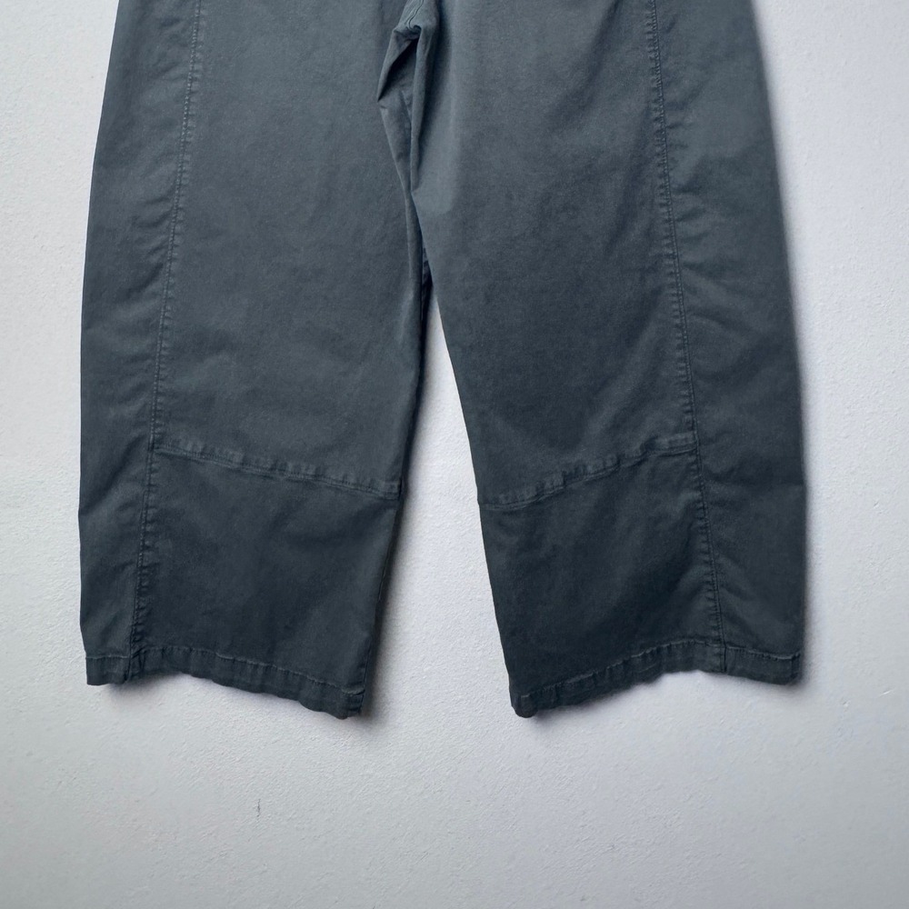 Anthropologie Pilcro The Izzie Relaxed Barrel Pants Pull On Twill Green Medium - Picture 8 of 11